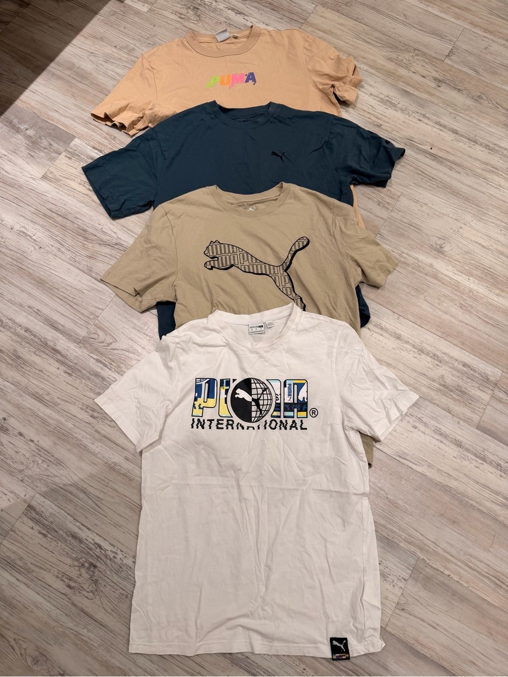 Puma Men's Short Sleeve Tee Set - White, Tan, Navy, Peach